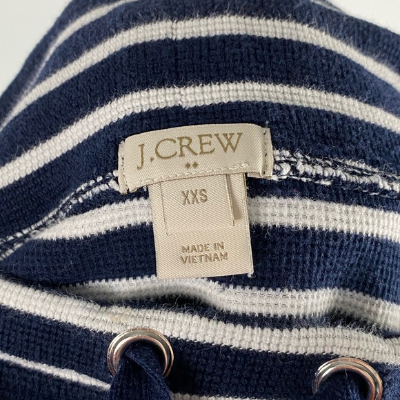 J Crew Factory Striped Funnel Neck Top - Picture 5 of 6